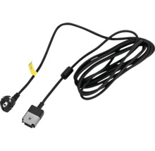 Schwarzes Stromkabel mit Eurostecker und Dock-Connector