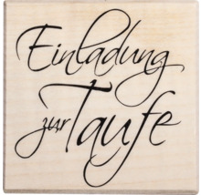 Stempel mit dem Schriftzug Einladung zur Taufe
