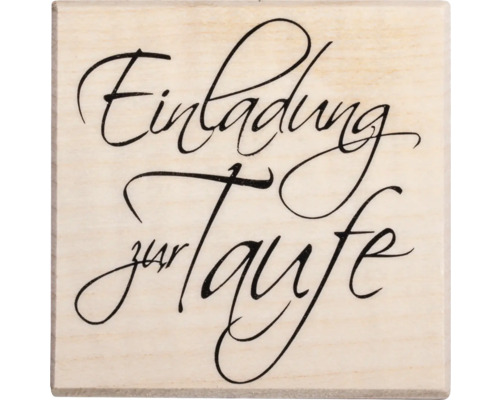 Stempel mit dem Schriftzug Einladung zur Taufe