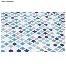 Mosaïque avec motif carré dans différentes nuances de bleu et gris