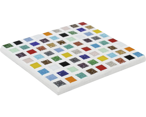 Quadratische Mosaikfliese mit verschiedenen Farbtönen