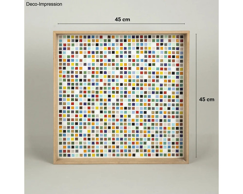 Dekorationstablett mit Mosaikfliesen und Holzrahmen, 45 cm