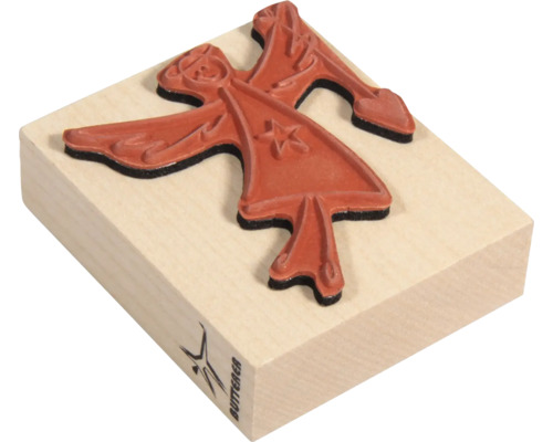Holzstempel mit Engelmotiv