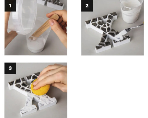 Instructions en trois étapes pour créer une mosaïque de lettres décoratives