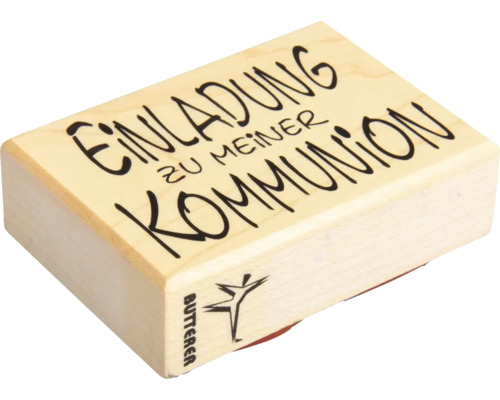 Stempel mit der Aufschrift Einladung zu meiner Kommunion