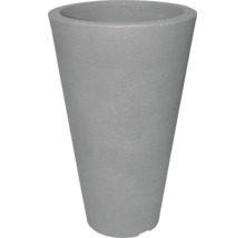 Pot de fleurs gris de forme conique