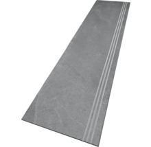 Marche d'escalier en pierre avec trois rainures antidérapantes