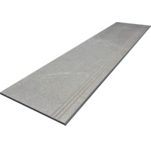 Carreau d'escalier gris avec rainures pour l'extérieur