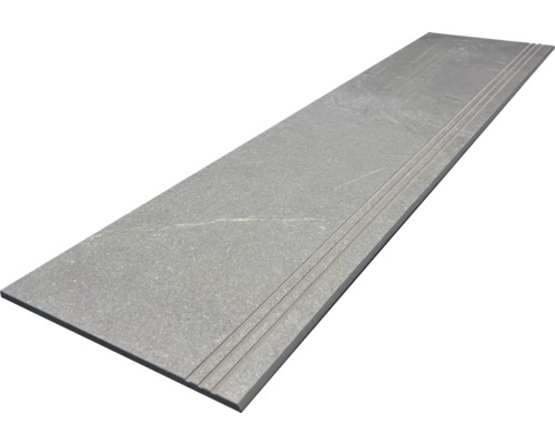 Carreau d'escalier gris avec rainures pour l'extérieur