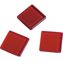 Drei rote Glasmosaiksteine