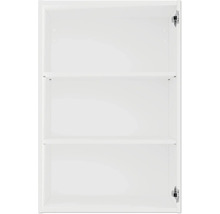 Armoire de salle de bains ouverte avec étagères