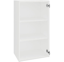 Armoire haute de cuisine ouverte blanche avec étagères