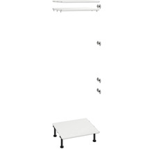 Étagères avec consoles et piètement de table pour un système d'étagères