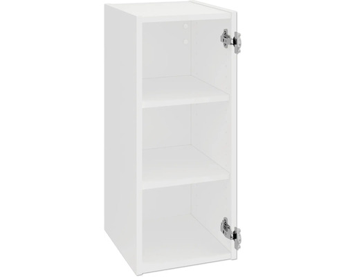 PICCANTE Smart Corps de meuble haut PICCANTE Smart lxpxh 30 x 33 x 70,4 cm - - démonté P010 KOM306-2 Meuble haut blanc avec étagères et porte ouverte