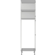 Armoire haute de salle de bain ouverte avec étagères
