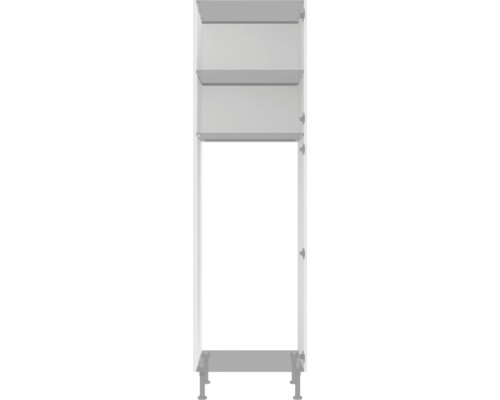 Armoire haute de salle de bain ouverte avec étagères