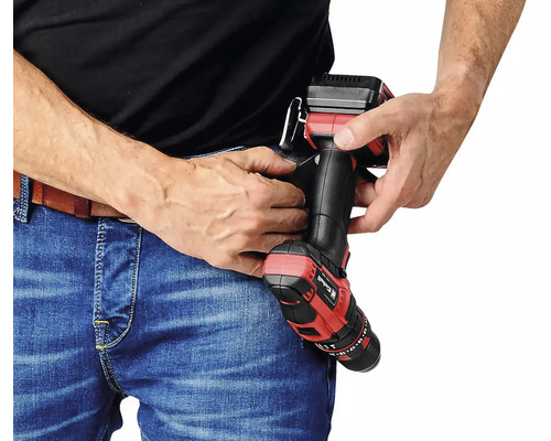 Akkuschrauber am Gürtel mit Halterung