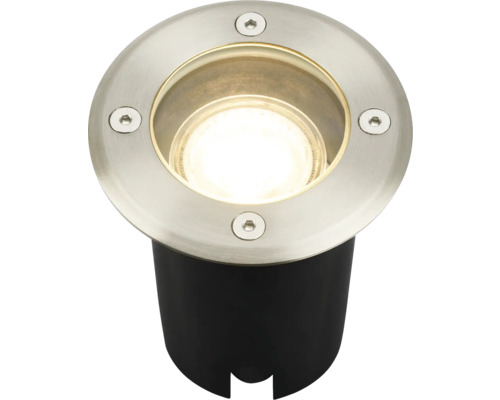 Boden-Einbauleuchte IP67 1-flammig Ø 10/9 cm Baxa rund edelstahlfarben 230V Bodeneinbauleuchte aus Metall mit runder Form