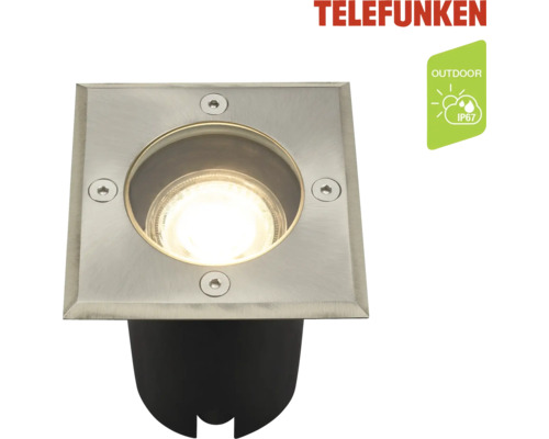 Telefunken Bodeneinbaustrahler aus Edelstahl mit Schutzart IP67 für den Aussenbereich