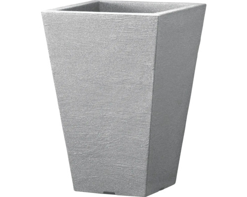 Grauer Pflanzkübel in quadratischer Form