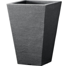 Pot de fleurs carré, de teinte grise