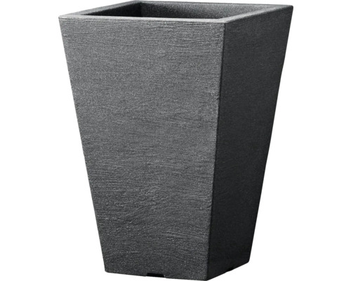 Pot de fleurs carré, de teinte grise