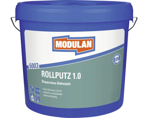 Crépi au rouleau MODULAN 5003 1.0 mm à faire mélanger dans le coloris souhaité Seau d''enduit à rouleau 1.0 de Modulan