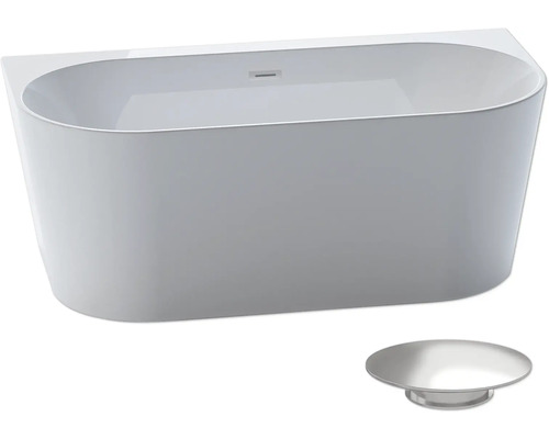 Baignoire îlot avec protection anti-débordement et garniture d''écoulement