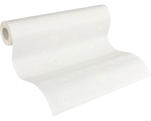 Papier peint intissé 9606-10 Meistervlies ProProtect motif cercles blanc Rouleau de papier peint à motif