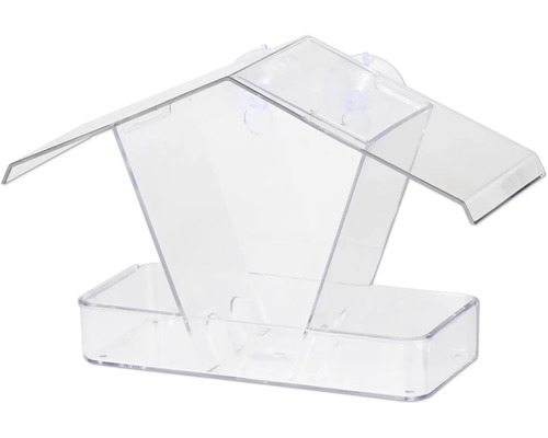 Abri-mangeoire pour oiseaux en plastique stable 24x9,6x15 cm Mangeoire à oiseaux pour fixation sur fenêtre avec ventouses