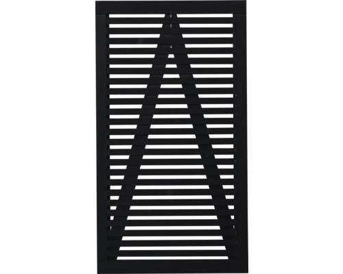 Volet en bois avec des lamelles horizontales et un design triangulaire