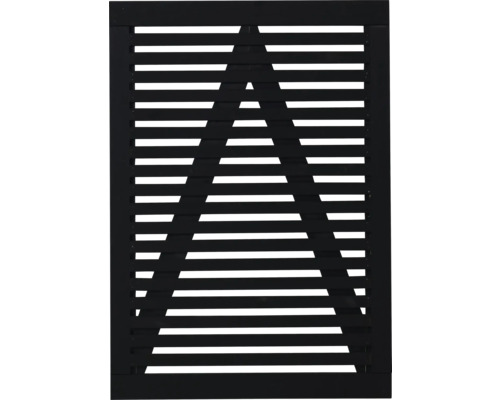 Portail à un vantail PLUS Tokyo 100 x 140 cm RAL 9005 noir Grille de fenêtre carrée avec motif triangulaire pour l''extérieur