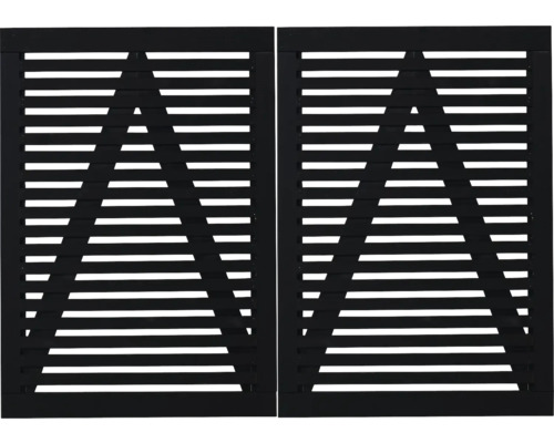 Portail double PLUS Tokyo 200 x 140 cm noir Deux volets à lamelles pour l''intimité