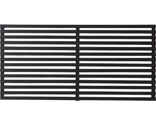 Panneau de clôture opaque avec lamelles horizontales pour le jardin