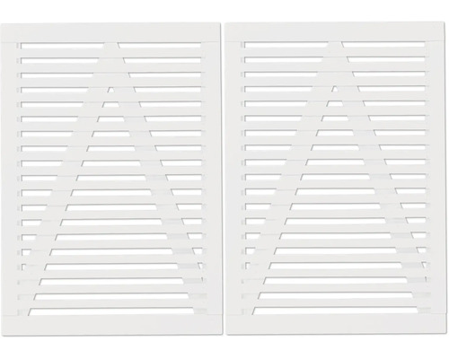 Deux volets blancs en bois