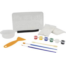Kit de moules pour figurines en plâtre avec plâtre, peintures, pinceaux et outils pour le bricolage