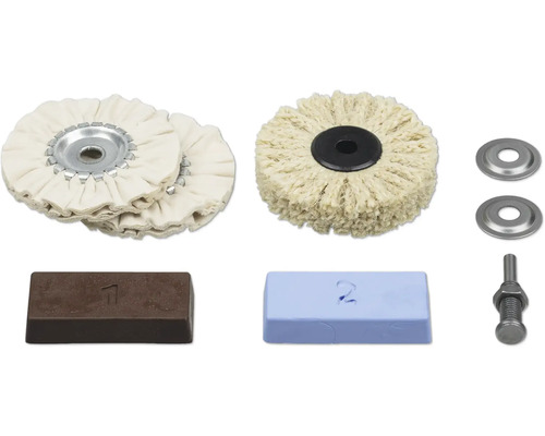 Kit de polissage avec disques de polissage, pâtes à polir et accessoires