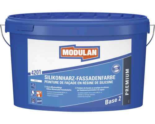 Peinture pour façade en résine de silicone MODULAN 4201 à faire mélanger dans le coloris souhaité Seau de peinture de façade en résine de silicone