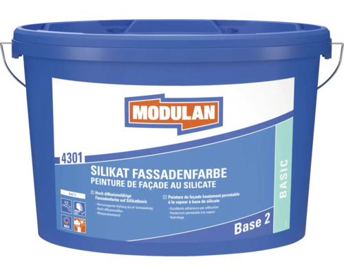 MODULAN 4301 Silikat Fassadenfarbe Mineralfarbe im Wunschfarbton mischen lassen Eimer Silikat Fassadenfarbe