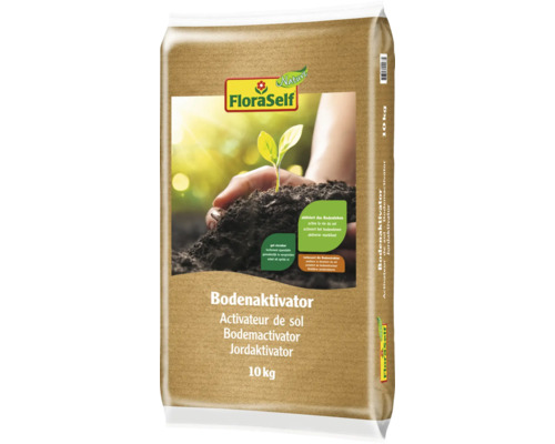 Activateur de sol FloraSelf Nature 10 kg, agent d'amélioration du sol, améliorateur de sol organique minéral Activateur de sol FloraSelf dans un sac de 10 kg pour activer la vie du sol