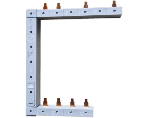Barre de pontage Hager KCF963R verticale 63A droite L1N-L2N-L3N à L1N-L2N-L3N Support de barre omnibus Hager