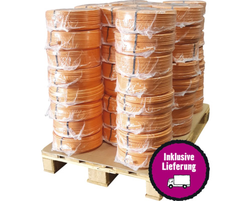 Palette Cat 7 Datenkabel Duplex orange 50 m Ring 64 Stück Palettenstapel von Elektroinstallationsrohren inklusive Lieferung