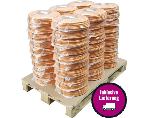 Palette Cat 7 Datenkabel Simplex orange 100 m Ring 60 Stück Mehrere Rollen Bewässerungsschlauch auf einer Palette