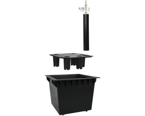 Système hydroponique avec bac à plantes, dessus de table et indicateur de niveau