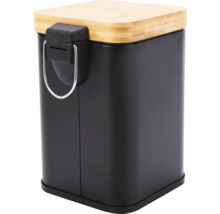 Poubelle à compost en métal avec couvercle en bambou