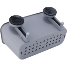Panier de douche gris avec ventouses pour fixation murale
