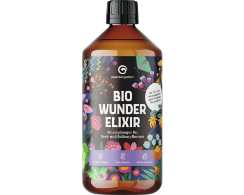 Engrais liquide biologique pour plates-bandes et plantes de balcon de Wundgarten dans un récipient