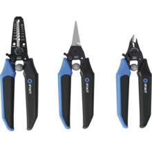 Trois outils iFixit : pince à dénuder, coupe-câble et pince coupante de côté