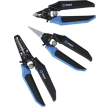 Trois pinces à outils iFixit avec manche bleu