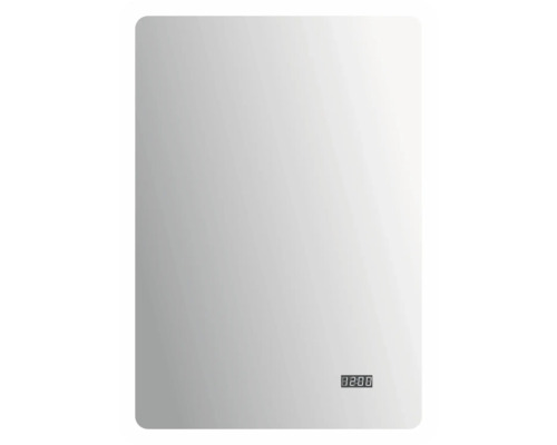 Miroir rectangulaire avec horloge numérique